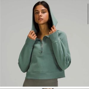 Lululemon Tidewater Teal Oversized Half Zip Scuba Hoodie XS/S